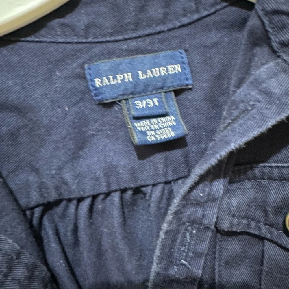 Ralph Lauren Navy Button-Front Denim Jacket Dress